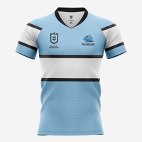 Cronulla Sharks Men's Home Supporter Jersey NRL Rugby League by Burley Sekem