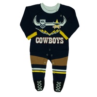 North Queensland Cowboys Original Footysuit Button Up Romper Kids Baby Infants Suit