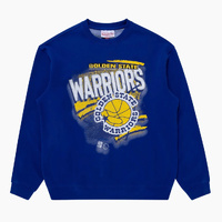 Golden State Warriors Abstract Logo Crew Long Sleeve Sweatshirt by Mitchell & Ness