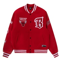 Chicago Bulls Essentials Letterman Jacket Red NBA by Mitchell & Ness