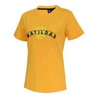 Official Australia Matildas Womens Gold Arch Supporter T-Shirt Football Soccer