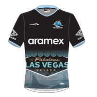 Cronulla Sharks 2025 Las Vegas Men's Training T-Shirt NRL Rugby League Black by Classic
