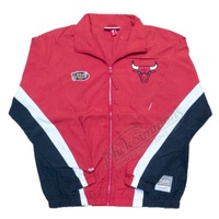 Chicago Bulls Nylon Track Jacket Red NBA by Mitchell & Ness
