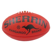 Sherrin Official AFL Kangaroo Brand KB Leather Ball Size 5 - Red