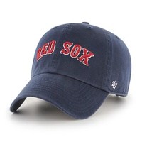 Boston Red Sox Navy Script CLEAN UP Strap Back Cap MLB By '47 Brand