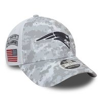 New England Patriots 9FORTY Salute To Service NFL Stretch Snap Adjustable White Cap by New Era