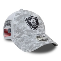 Las Vegas Raiders 9FORTY Salute To Service NFL Stretch Snap Adjustable White Cap by New Era