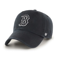Boston Red Sox Black/White  CLEAN UP Cap Strap Back MLB By '47 Brand