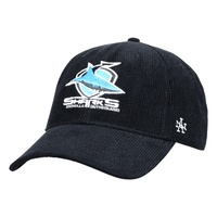 Cronulla Sharks NRL Team Colour Corduroy Curved Strapback Cap Rugby League by American Needle