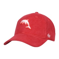 Dolphins NRL Team Colour Corduroy Curved Strapback Cap Rugby League by American Needle
