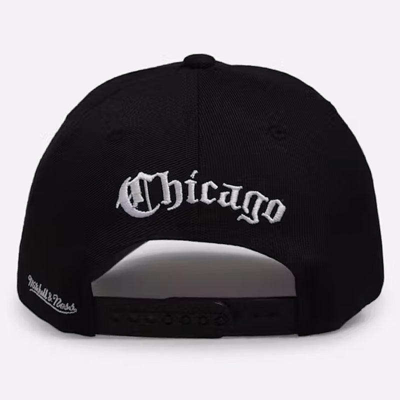 Chicago Bulls Gothic Letter Pro Pinch Snapback Cap by Mitchell & Ness
