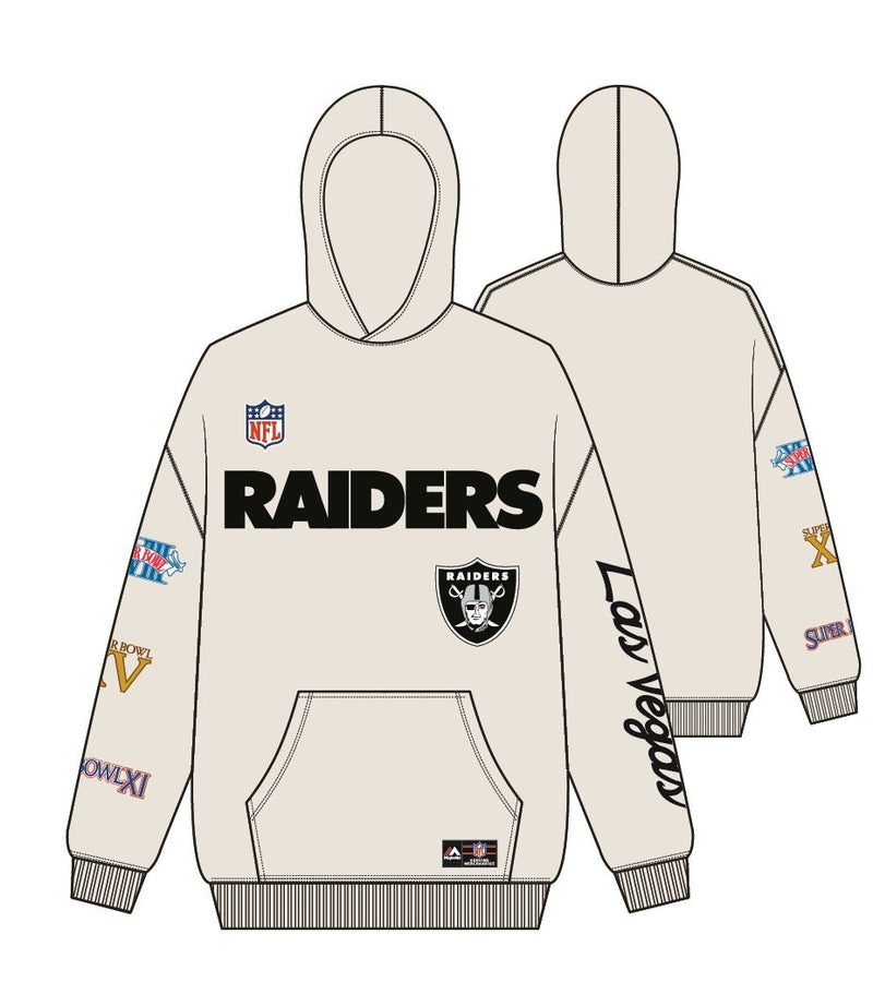 Las Vegas Raiders Vintage OTH Hoodie NFL Vintage White By Majestic - new