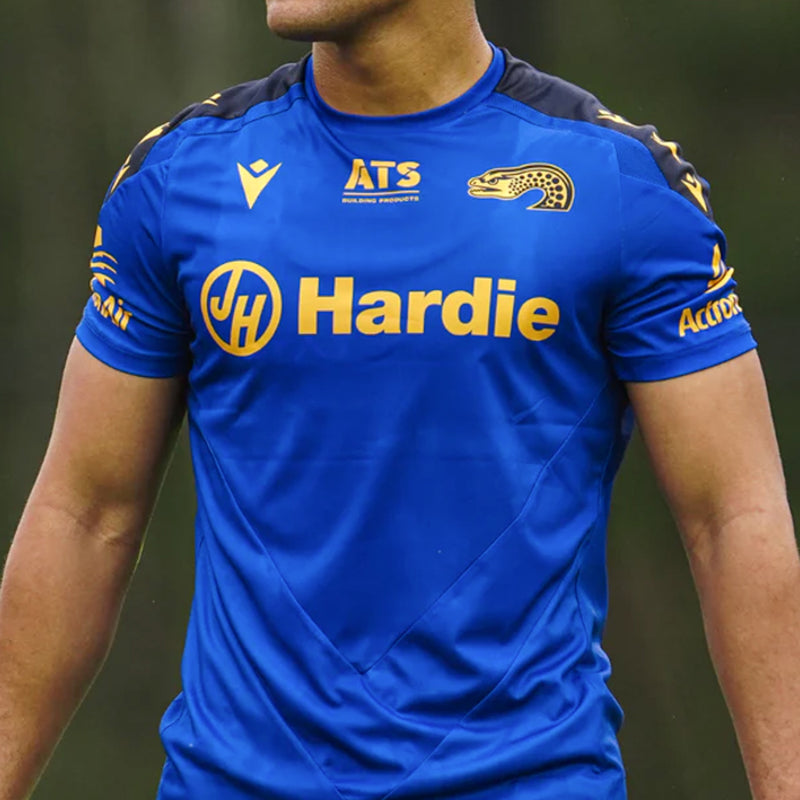 Parramatta Eels 2025 Men's Players Training T-Shirt NRL Rugby League by Macron - new