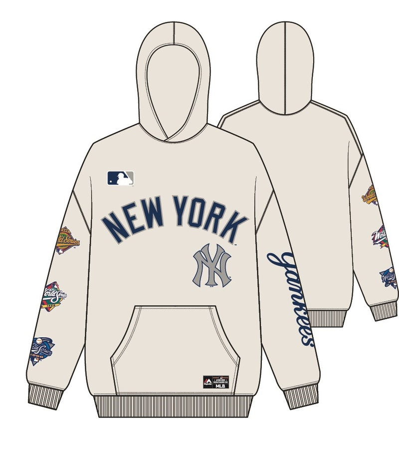 New York Yankees Vintage OTH Hoodie MLB Vintage White By Majestic - new