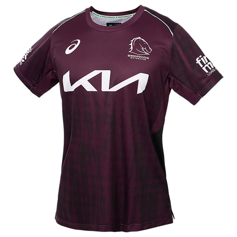 Brisbane Broncos 2025 Men's Training T-Shirt NRL Rugby League by Asics - new
