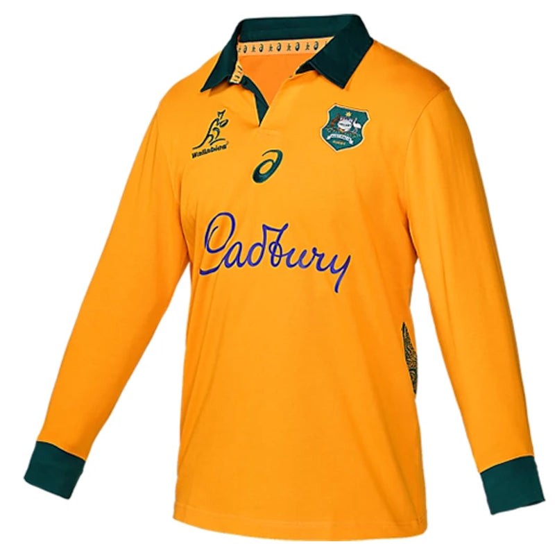 Wallabies Official Mens 2025 Traditional Long Sleeve Jersey Rugby Union by Asics