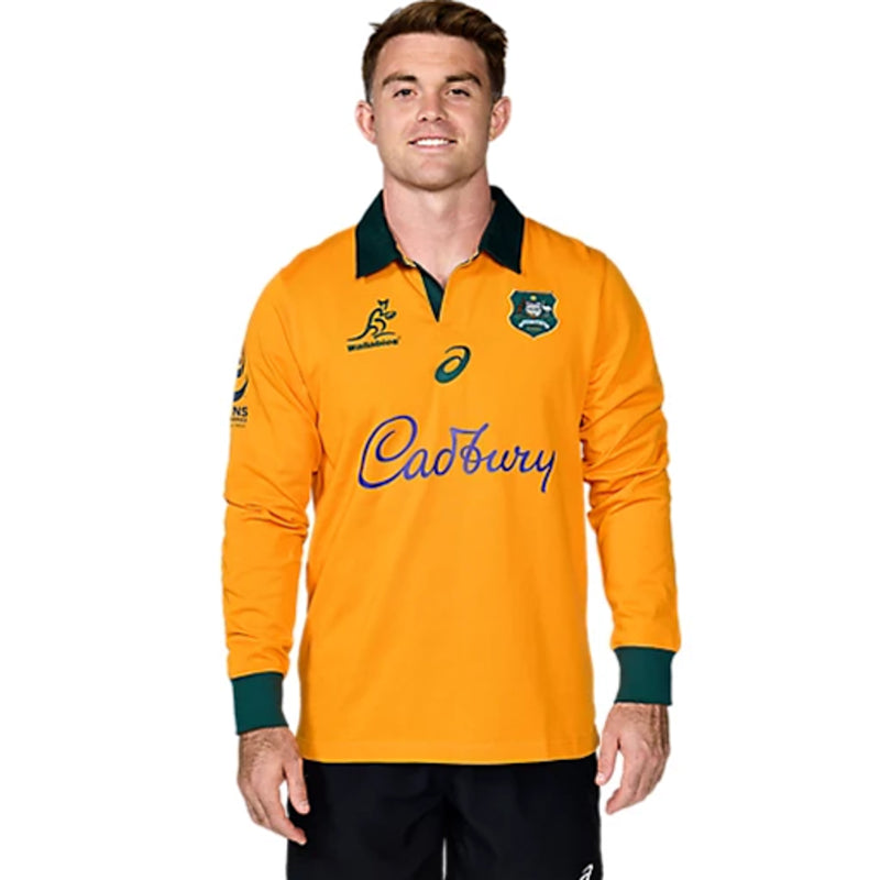 Wallabies Official Mens 2025 Traditional Long Sleeve Jersey Rugby Union by Asics