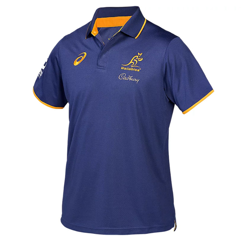 Wallabies 2025 Men's Media Polo Shirt Rugby Union by Asics