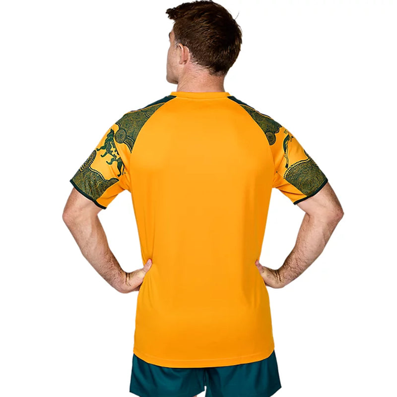 Wallabies 2025 Men's Match Day Warm Up Tee T-Shirt Rugby Union By Asics
