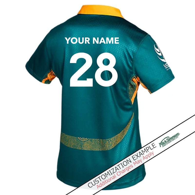 Wallabies 2025 Official Mens Warm Up Jersey Rugby Union by Asics