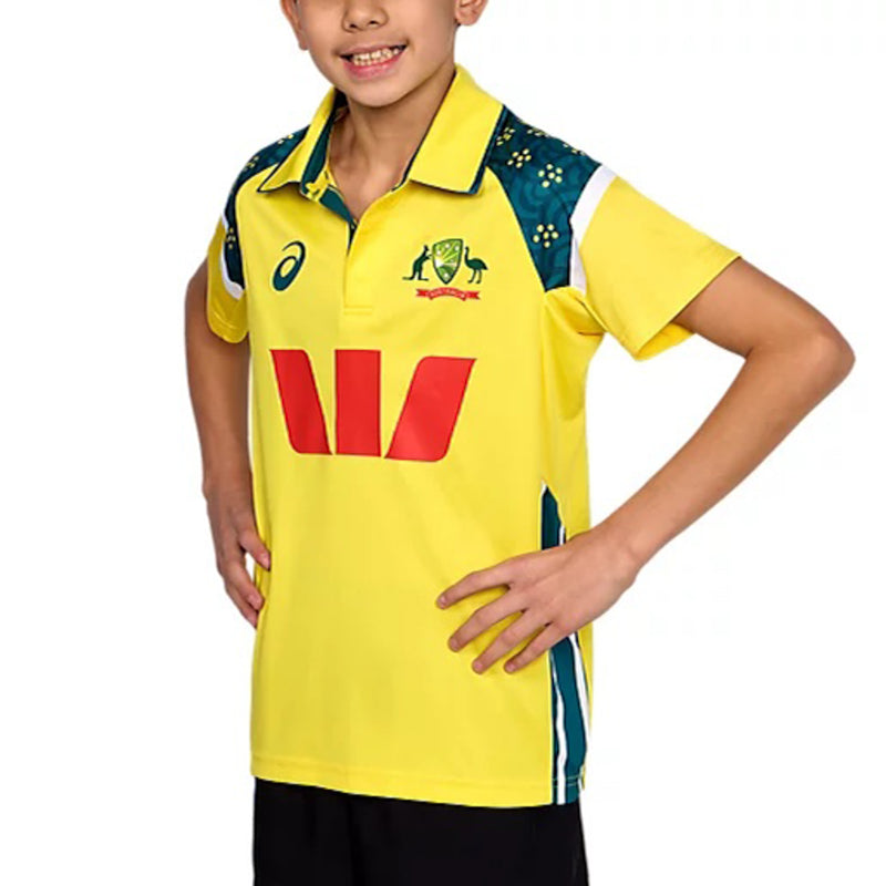 Cricket Australia 2025/26 Kids ODI Home Shirt by Asics