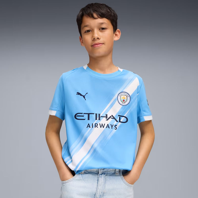 Manchester City FC 2025/26 Kids Home Jersey Football Soccer by Puma