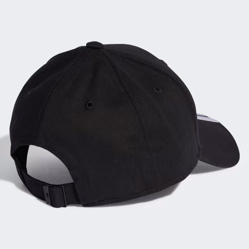 adidas Adult 3 Stripes Cotton Twill Baseball Cap Black White By Adidas