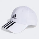 adidas Adult 3-Stripes Cotton Twill Baseball Cap White / Black By Adidas - new