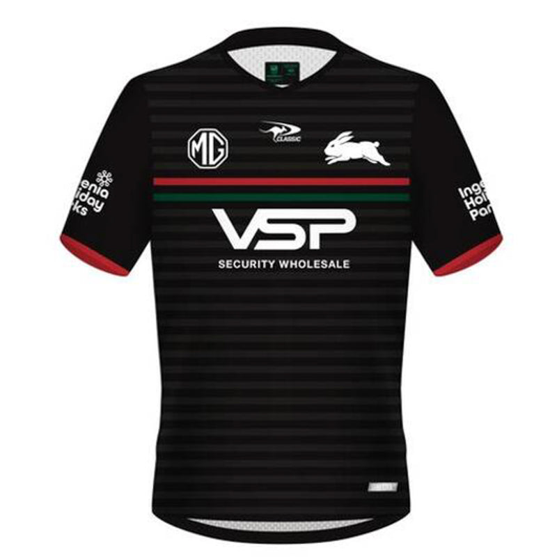 South Sydney Rabbitohs 2024 Men's Training T-Shirt NRL Rugby League Black by Classic - new