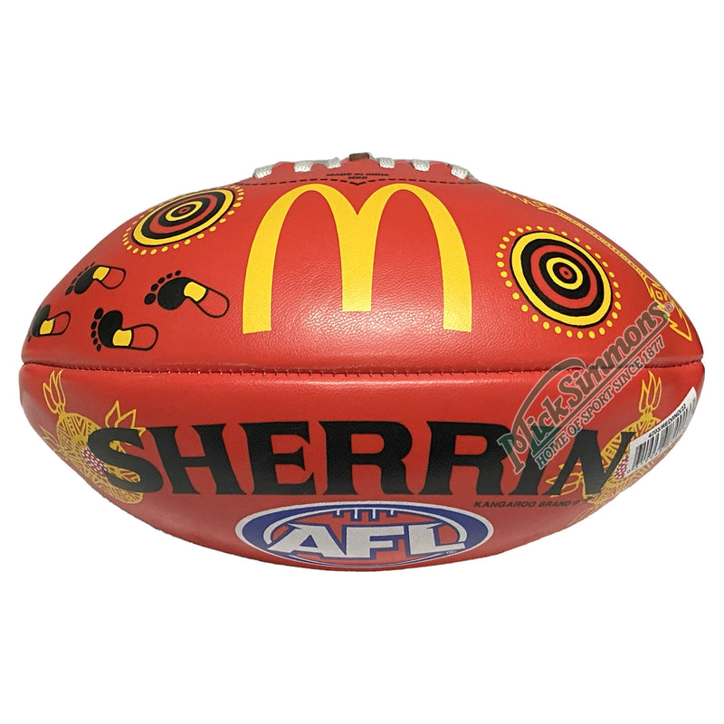 Sherrin AFL Official SDNR Sir Doug Nicholls Round Replica Indigenous Ball PVC Mini 20cm  - Red - new