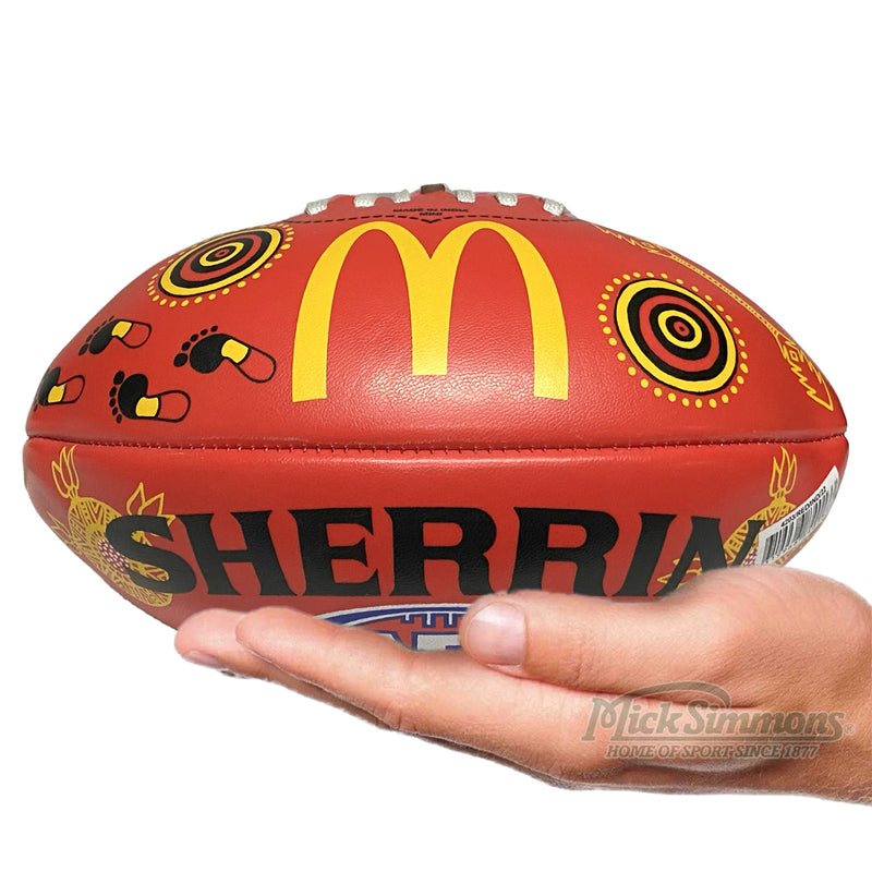 Sherrin AFL Official SDNR Sir Doug Nicholls Round Replica Indigenous Ball PVC Mini 20cm  - Red - new