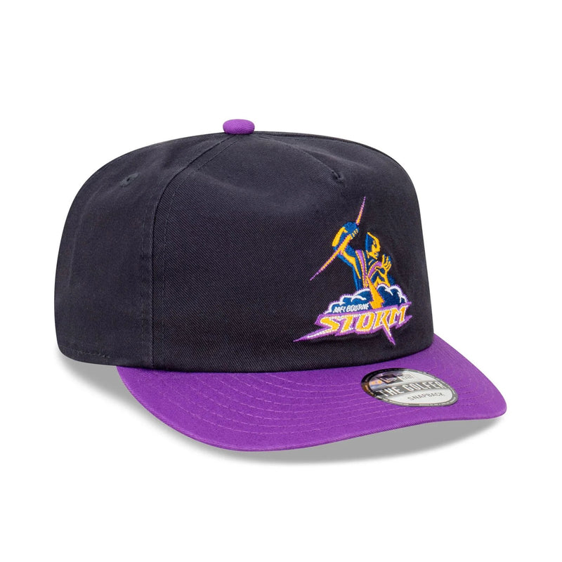 Melbourne Storm Official GOLFER Retro Flat Cap Snapback Heritage Classic NRL Rugby League By New Era - new