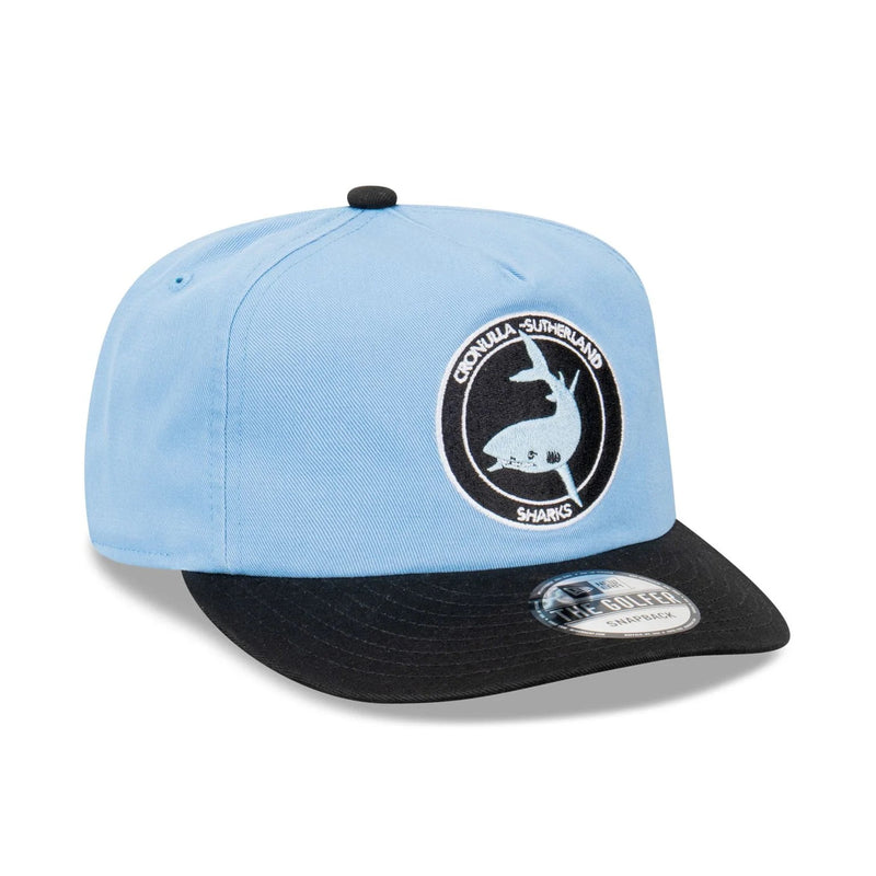 Cronulla Sharks Official GOLFER Retro Flat Cap Snapback Heritage Classic NRL Rugby League By New Era - new