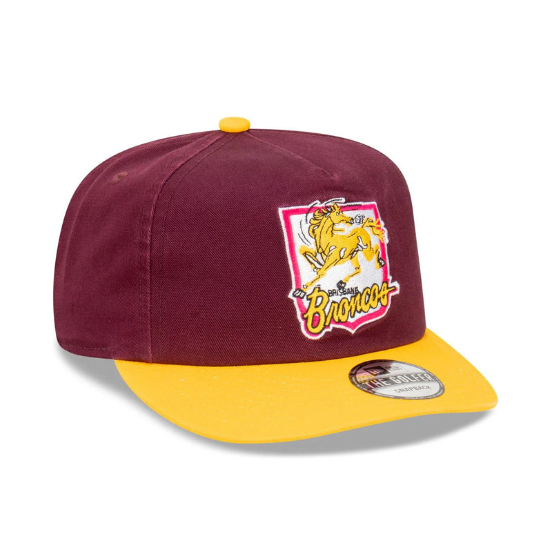 Brisbane Broncos Official GOLFER Retro Flat Cap Snapback Heritage Classic NRL Rugby League By New Era - new