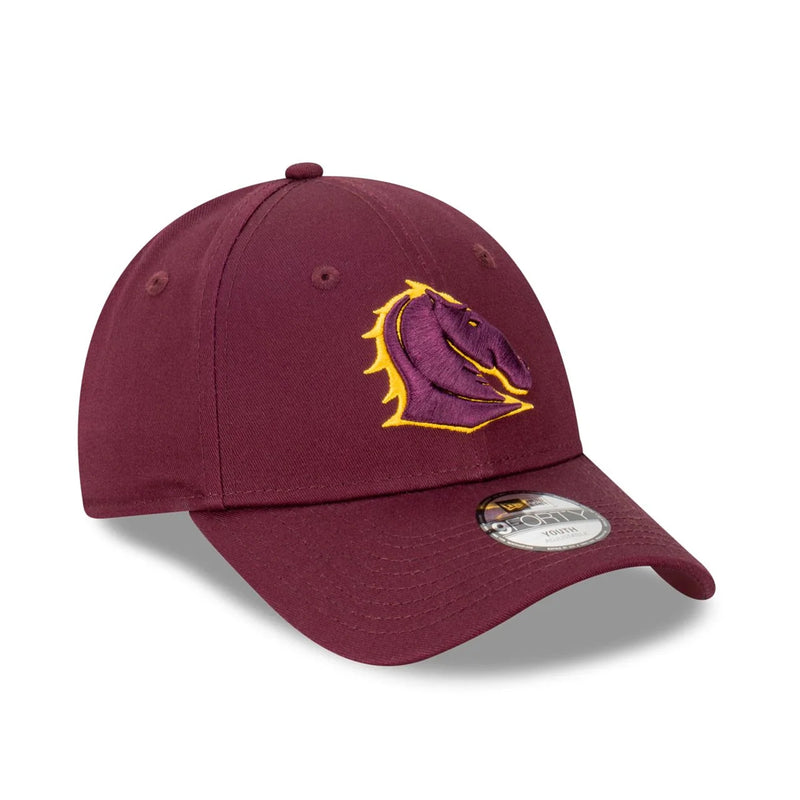 Brisbane Broncos 9FORTY Team Color Kids Cap Cloth Strap NRL Rugby League By New Era - new