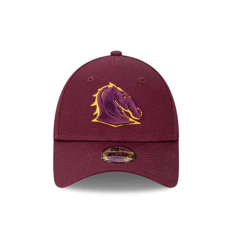 Brisbane Broncos 9FORTY Team Color Kids Cap Cloth Strap NRL Rugby League By New Era - new