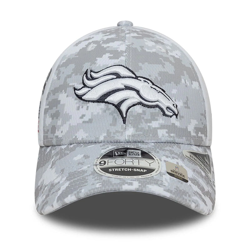Denver Broncos 9FORTY Salute To Service NFL Stretch Snap Adjustable White Cap by New Era - new