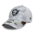 Las Vegas Raiders 9FORTY Salute To Service NFL Stretch Snap Adjustable White Cap by New Era - new