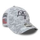 Tampa Bay Buccaneers 9FORTY Salute To Service NFL Stretch Snap Adjustable White Cap by New Era - new