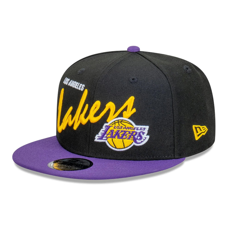 Los Angeles Lakers Vintage Script 9FIFTY Cap Snapback Adjustable NBA  by New Era - new