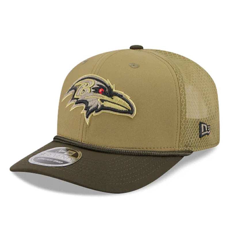Baltimore Ravens Official 9SEVENTY NFL Salute to Service Trucker Cap Snapback By New Era - new