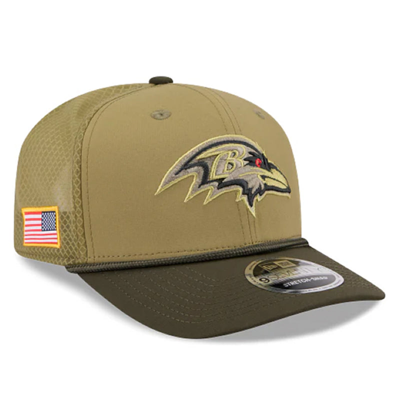 Baltimore Ravens Official 9SEVENTY NFL Salute to Service Trucker Cap Snapback By New Era - new