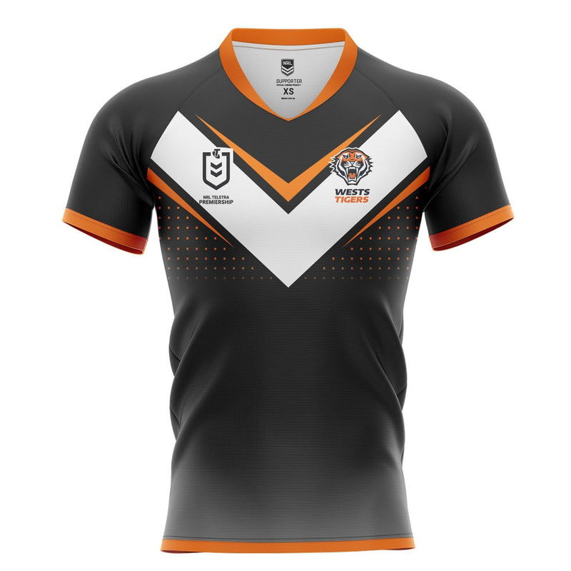 Wests Tigers Men's Home Supporter Jersey NRL Rugby League by Burley Sekem - new