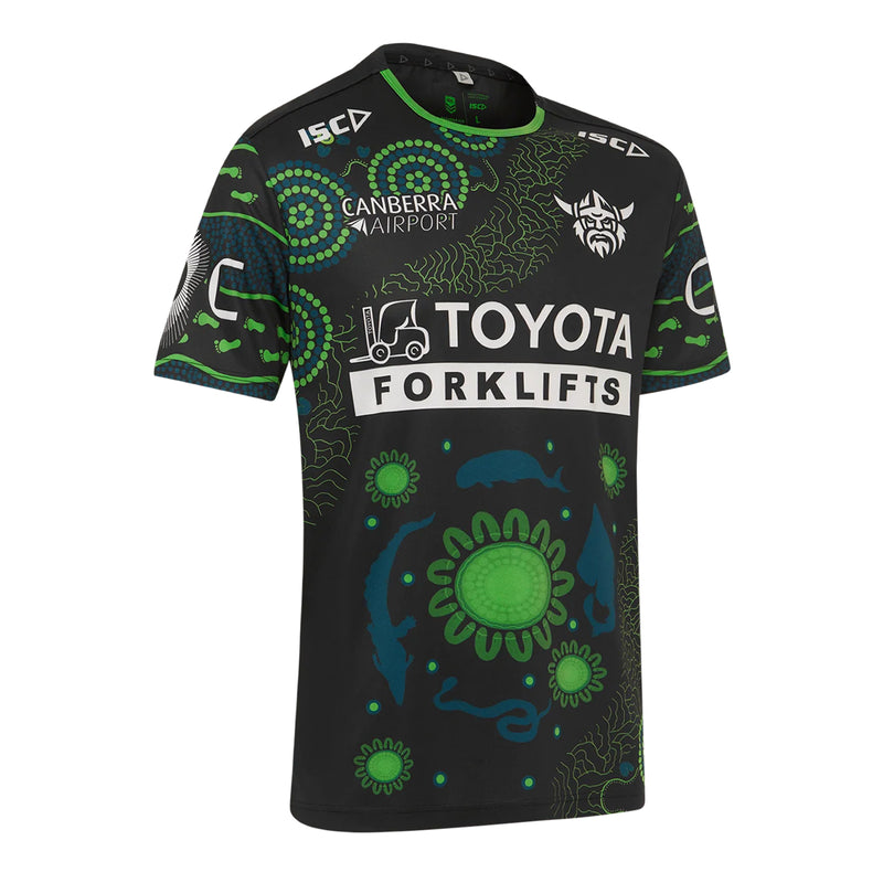 Canberra Raiders 2025 Men's Indigenous Run Out T-Shirt NRL Rugby League by ISC - new