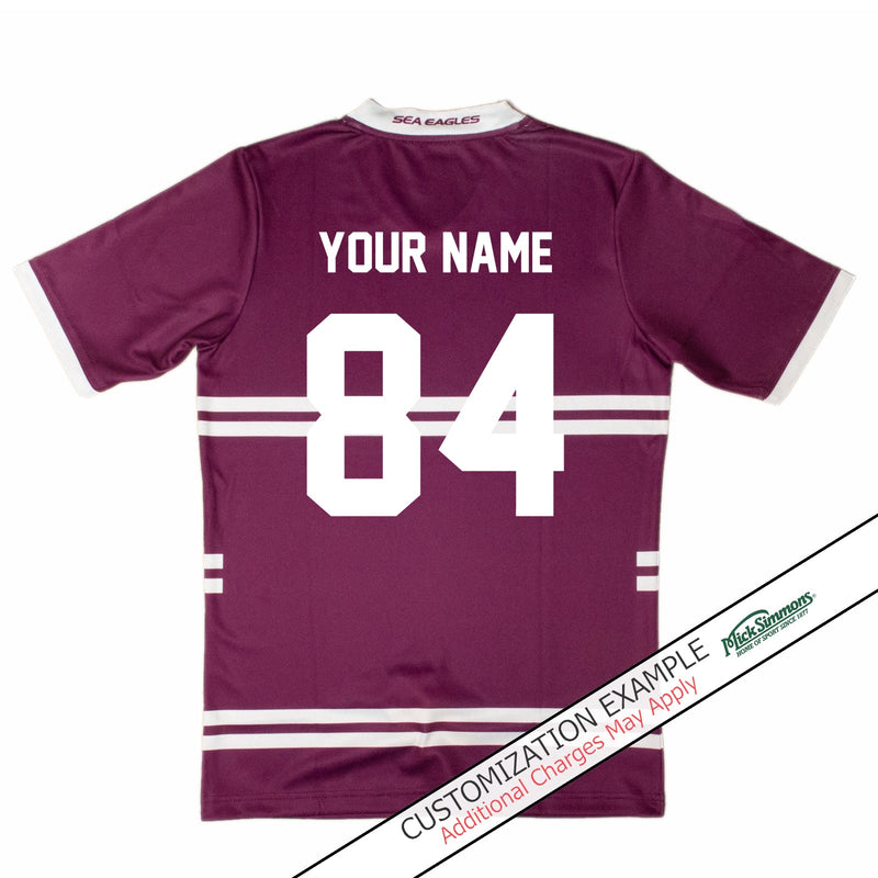 Manly Sea Eagles Men's Home Supporter Jersey NRL Rugby League by Burley Sekem - new