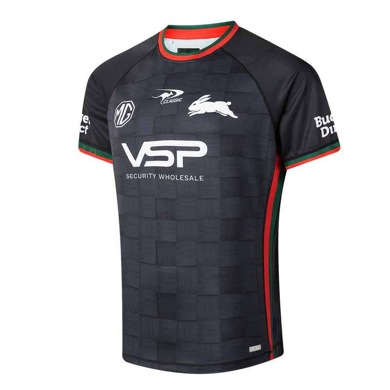 South Sydney Rabbitohs 2026 Men's Pro Training T-Shirt NRL Rugby League Black by Classic