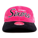 Sydney 6ers Official Adult Corduroy Snapback Cap Big Bash League BBL By Mitchell & Ness - new
