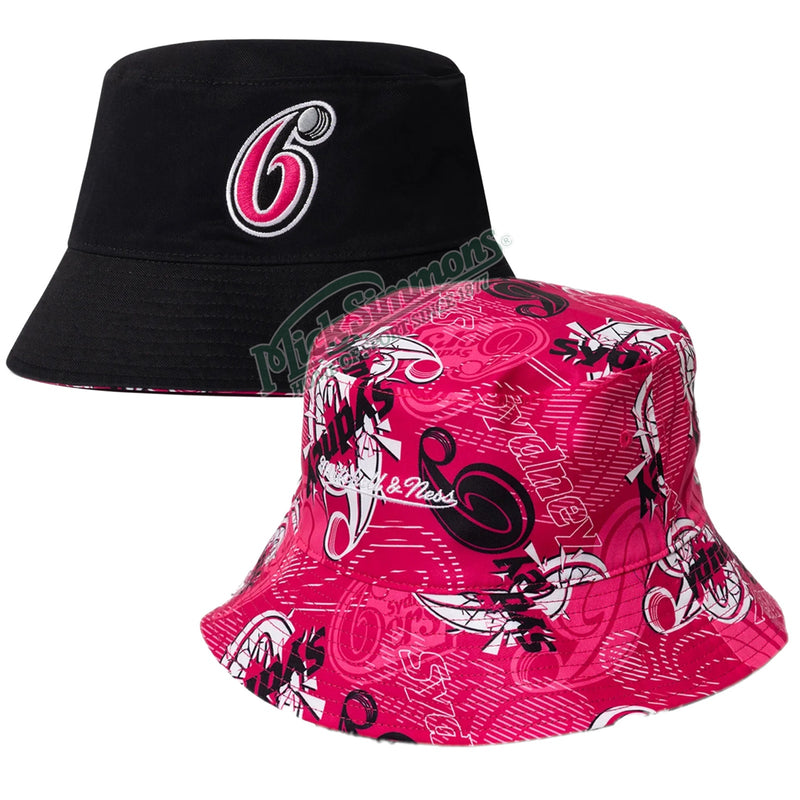Sydney 6ers Official 2026 Adult Reversible Bucket Hat Cricket Big Bash League BBL By Mitchell & Ness