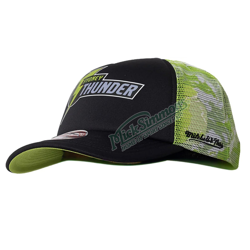 Sydney Thunder Official Adult Grunge Camo Trucker Snapback Cap Big Bash League BBL By Mitchell & Ness