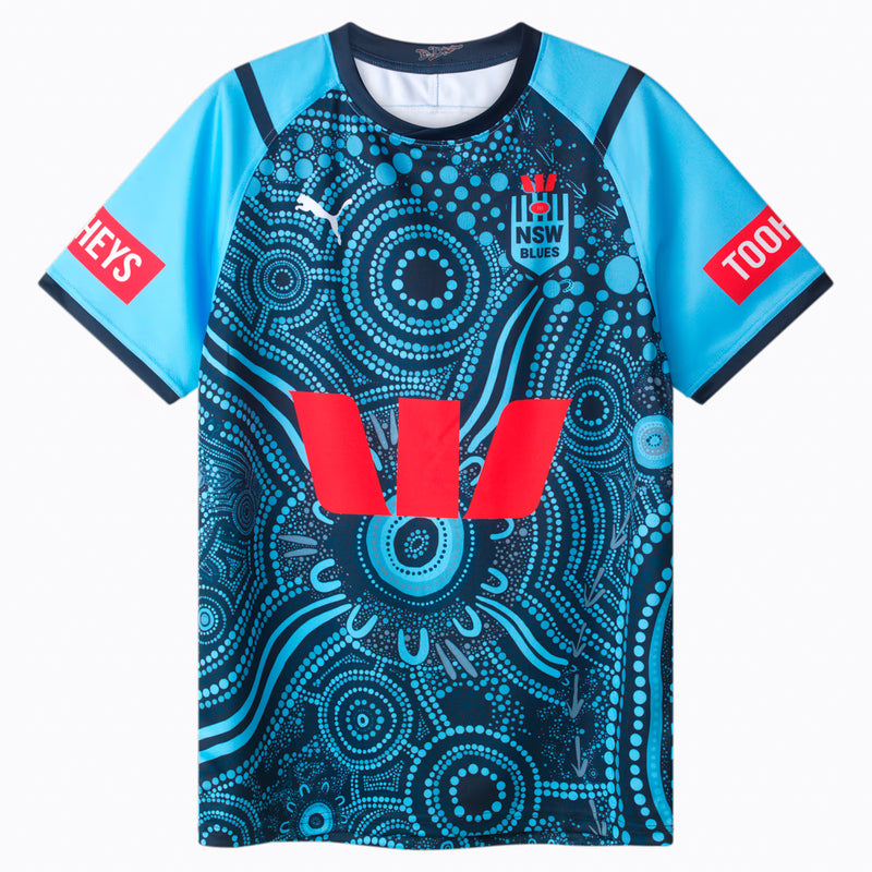 NSW Blues 2024 Kid's State of Origin Indigenous Training Jersey NRL Rugby League by Puma - new